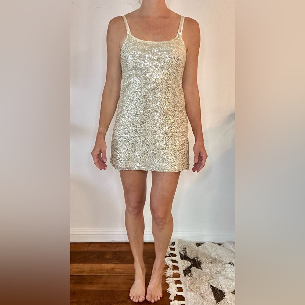 Free People, gold sequins tunic, medium
